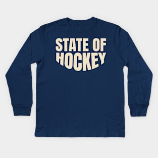 state of hockey minnesota Kids Long Sleeve T-Shirt